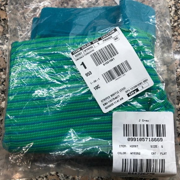 JCrew Striped Waffle Leggings - Picture 3 of 4